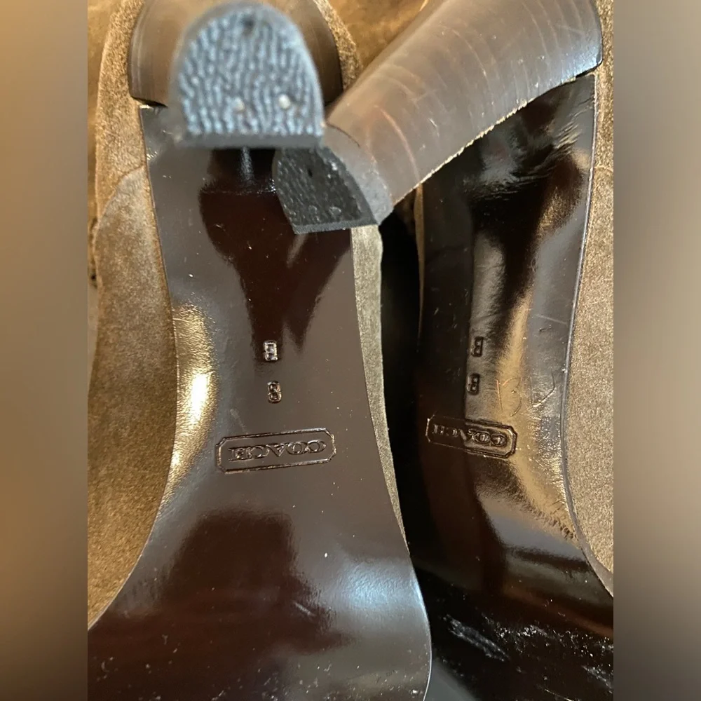 Coach Jae Boots Brown Suede Leather‎ Knee High Slouchy Italy Made Women’s Size 8